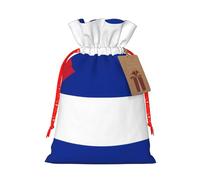 Cuban flag Print Drawstring Favor Bags, M Holiday Pouches, Treat Sacks, Christmas Treat Bags