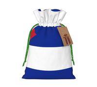 Cuban flag Print Drawstring Favor Bags, M Holiday Pouches, Treat Sacks, Christmas Treat Bags