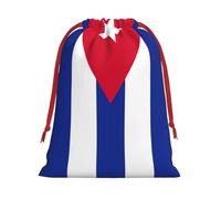 Cuban flag print Super soft velvet Christmas bag, fit for Halloween promotion and daily storage