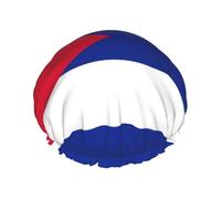 Cuban Flag Reusable Shower Cap For Women, Double Waterproof Layer Shower Cap, Hair Care Essential