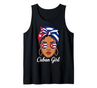 Cuban Girl Flag Headwrap Sunglasses Heritage Tank Top