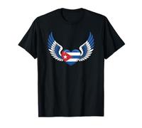Cuban Heart with Angel Wings in Flag Colors T-Shirt
