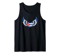 Cuban Heart with Angel Wings in Flag Colors Tank Top