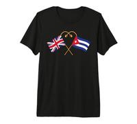 Cuban Heritage UK Cuba British Flag Cuba Flag Premium T-Shirt