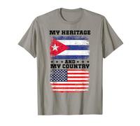 Cuban Heritage Uniform American Outfit US Cuba Flag T-Shirt