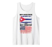 Cuban Heritage Uniform American Outfit US Cuba Flag Tank Top
