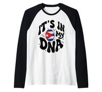 Cuban Its in My DNA Cuba Flag Hispanic Pride Raglan Baseball Tee
