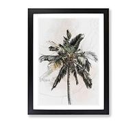 Cuban Palm Tree In Abstract Modern Framed Print | A3 Black Framed Wall Art | Ready to Hang | Abstract Floral Picture | Living Room Bedroom Lounge Office