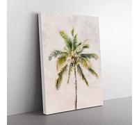 Cuban Palm Tree Painting Modern Canvas Wall Art Print Ready to Hang, Framed Picture for Living Room Bedroom Home Office Décor, 60x40 cm (24x16 Inch)