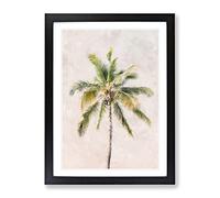 Cuban Palm Tree Painting Modern Framed Print | A2 Black Framed Wall Art | Ready to Hang | Modern Floral Picture | Living Room Bedroom Lounge Office