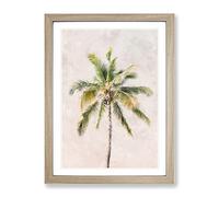 Cuban Palm Tree Painting Modern Framed Print | A2 Oak Framed Wall Art | Ready to Hang | Modern Floral Picture | Living Room Bedroom Lounge Office