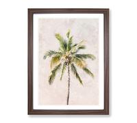 Cuban Palm Tree Painting Modern Framed Print | A2 Walnut Framed Wall Art | Ready to Hang | Modern Floral Picture | Living Room Bedroom Lounge Office
