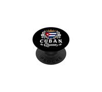 Cuban Queen Cuba Flag Proud Cuban Woman PopSockets Adhesive PopGrip
