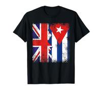 Cuban Roots | Half British Flags | UK Cuba Cubana Vintage T-Shirt