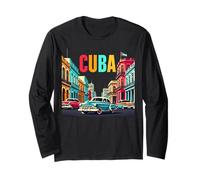 Cuban Roots Women's Love Mens Cuba Flag Design Cuba Long Sleeve T-Shirt