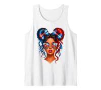 Cuban Women Messy Bun Cuba Flag Hispanic Heritage Month Tank Top