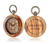 CUBANE Pocket Watch ,Vintage Watch ,Quartz Watch Personalised Engraved Wooden Pocket Watch Gift for Men, Customised Wood Watch Gift for Husband Love Dad Mom Son Friend Wooden Watches