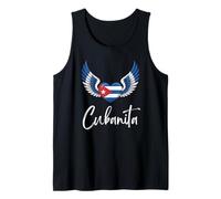 Cubanita Heart with Angel Wings in Cuban Flag Colors Tank Top