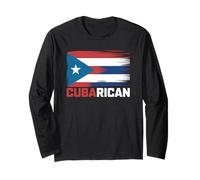 CubaRican Half Cuban Puerto Rican Boricua Cuba Flag Pride Long Sleeve T-Shirt