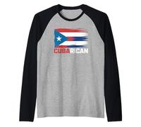 CubaRican Half Cuban Puerto Rican Boricua Cuba Flag Pride Raglan Baseball Tee