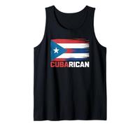 CubaRican Half Cuban Puerto Rican Boricua Cuba Flag Pride Tank Top