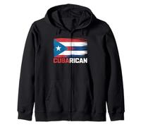 CubaRican Half Cuban Puerto Rican Boricua Cuba Flag Pride Zip Hoodie