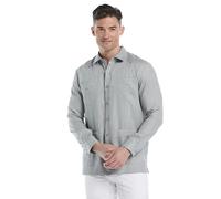 Cubavera Men's 100% Linen Four-Pocket Long Sleeve Button-Down Guayabera Shirt (Available in Big & Tall), Abyss, XXL