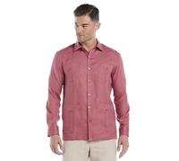 Cubavera Men's 100% Linen Four-Pocket Long Sleeve Guayabera Shirt, Pintuck Detail, Relaxed Fit (Available in Big & Tall), Mauvewood, Large