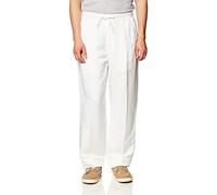 Cubavera Men's Drawstring Linen-Blend Pant with Back Elastic Waistband - White - 5X/30 Inseam
