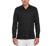 Cubavera Men's Four-Pocket Mini Pintuck Long Sleeve Button-Down Guayabera Shirt, Jet Black, XL