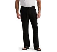 Cubavera Men's Linen-Blend Drawstring (Size Small-5x Big & Tall) Casual Pants, Jet Black, Medium/32 Inches Inseam