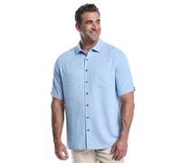 Cubavera Men's Short-Sleeve Button-Down Floral One Pocket Shirt, Allure/Brown Buttons, XXL Big