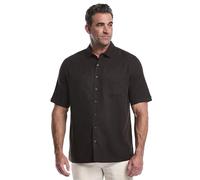 Cubavera Men's Short-Sleeve Button-Down Floral One Pocket Shirt, Jet Black/Brown Buttons, 3XL Big