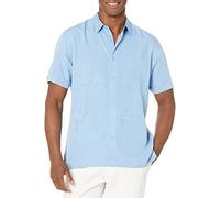 Cubavera Men's Two-Tone One Pocket Floral Print Short Sleeve Button-Down Shirt, Allure, XL