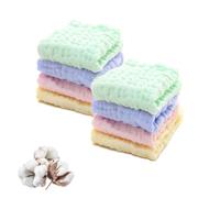 Cubble Pack of 8 Muslin Baby Washcloths - 6-Layer, 100% Cotton 30x30 cm Reusable Towels, Ultra-Soft, Absorbent & Reusable for Newborns and Toddlers, Washcloth, Burp Cloth