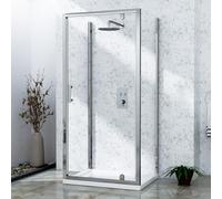 Cube 1000 x 800mm 3-Sided Pivot Door Shower Enclosure Rectangular with Side Panels 6mm Safety Tempered Glass Screen