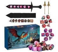 Cube 2025, 24 Day Christmas Countdown Calendar with Polyhedral Cube Set, Mysterious for Christmas, for Board Game Enthusiasts