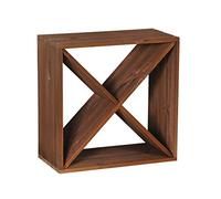 Cube 50 Wine Rack/Bottle Rack System, Tobacco, Stackable/Expandable, H 50 x W 50 x D 25 cm, Spruce Wood