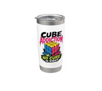 Cube Addiction No Cure in Sight Puzzle Humor Stainless Steel Insulated Tumbler