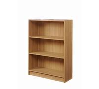 Timber Art Design 3 Tier Bookcase Wide Display Shelving Storage Unit Wood Furniture Oak