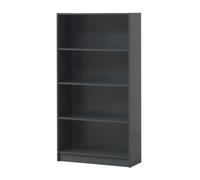 Timber Art Design 4 Tier Bookcase Tall Display Shelving Storage Unit Wood Furniture Dark Grey