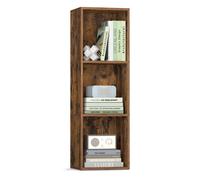 Cube bookshelf with open shelves for storage and display, Rustic Brown / 3-Tier(30W x 94.8H cm)