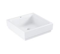 Cube Ceramic Vessel Basin without overflow, 400x400 mm, PureGuard, alpine white
