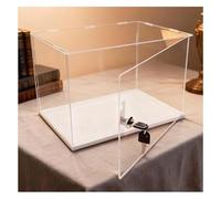 Cube Clear Acrylic Showcase Display Organizer Box, Acrylic Display Case With Lock And Cover For Collectibles Multiple Sizes(25x25x25cm)