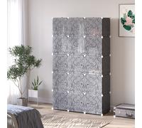HOMCOM Cube DIY Wardrobe Portable Interlocking Plastic Modular Closet Cabinet, Black