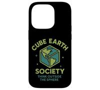 Cube Earth Society, Think Outside The Sphere Satirical Case for iPhone 14 Pro