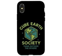 Cube Earth Society, Think Outside The Sphere Satirical Case for iPhone X/XS