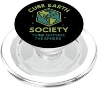 Cube Earth Society, Think Outside The Sphere Satirical PopSockets PopGrip for MagSafe