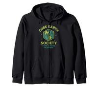 Cube Earth Society, Think Outside The Sphere Satirical Zip Hoodie