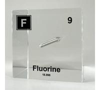 Cube Element Cubes 5cm/2in Encased in Crystal-Clear Lucite Acrylic for Students Teacher Science Lover Collection-9-F Fluorine